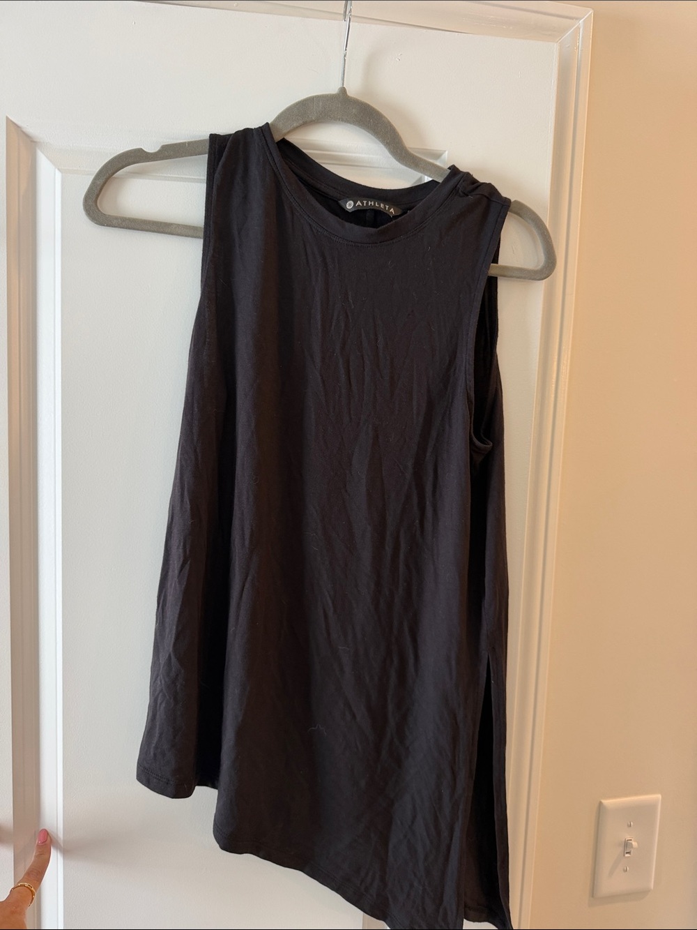 Athleta asymmetrical Black Relaxed Swing Tank